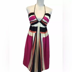 NWT Shoshanna LOLA’s Dress Open Back 100% Silk Pink Size 6 Pleated Lined